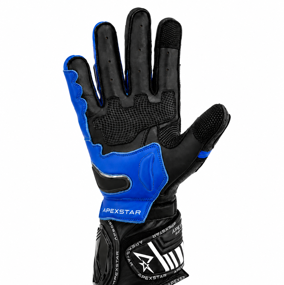 Apex-RR Leather Racing Gauntlet Gloves (Blue)